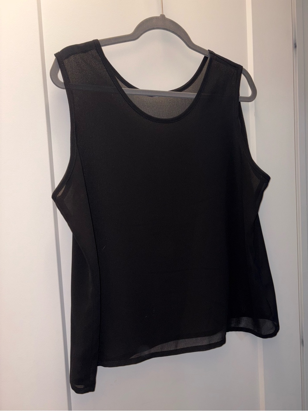 Black Sheer Sleeveless Women’s Top - Classic Elegant Layering